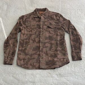 Corduroy Camouflage Button-Up Shirt